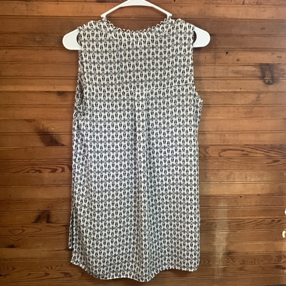DR2 Sleeveless Tunic Blouse Black and White Top Size Small - Picture 8 of 11